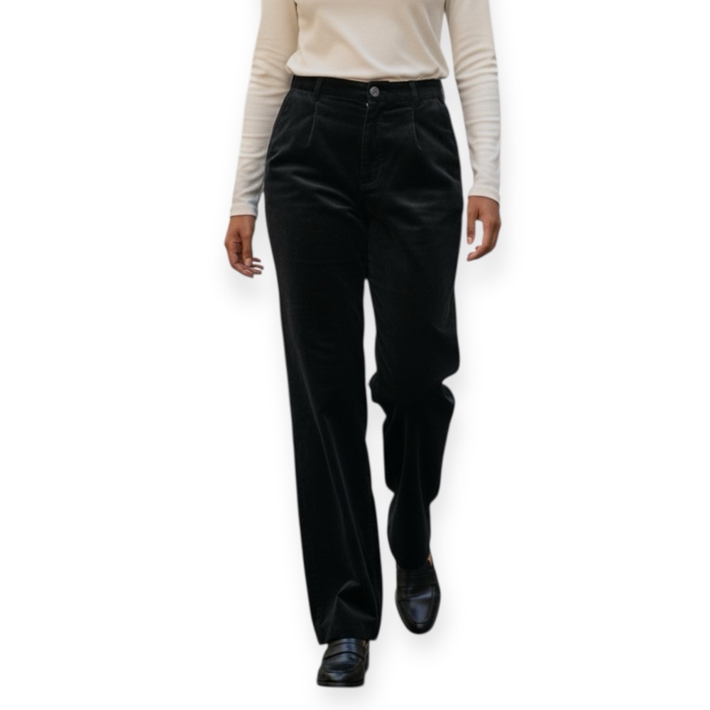 Vintage Black Faux Suede Pants made in Germany